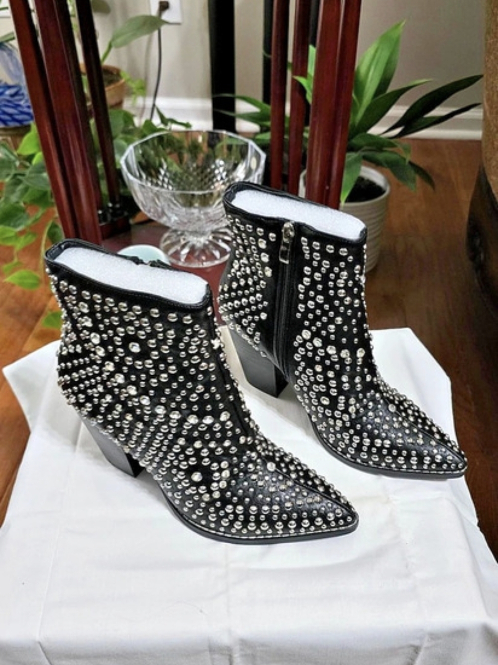 Hey Girl by Corky's Line Dance Boot Studded Black Ankle Boots Like New